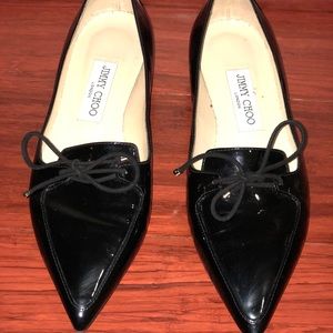 Jimmy Choo black patent leather flats